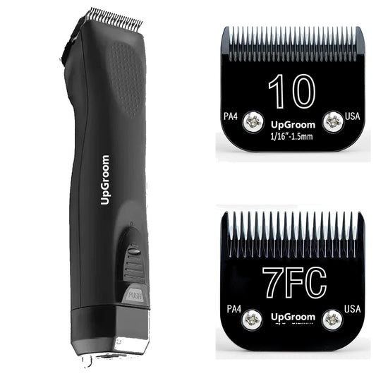 Máquina de Tosa Ultra A5 UpGroom Black + 2 Lâminas Titânio Nº 10 e Nº 7 — imagem 1