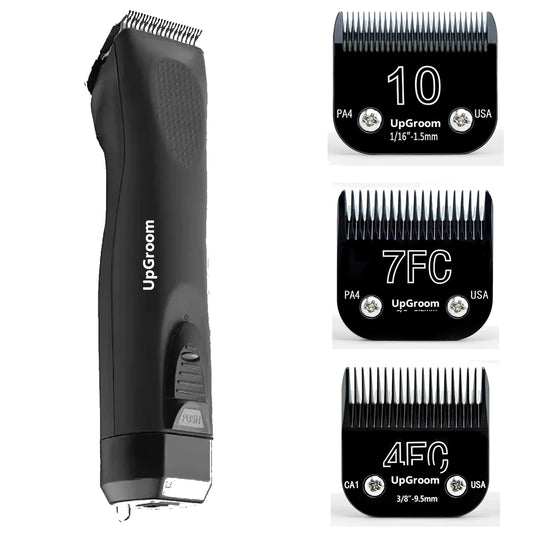 Máquina de Tosa Ultra A5 UpGroom Black + 3 Lâminas Titânio Nº 10, Nº 7 e Nº 4 — imagem 1