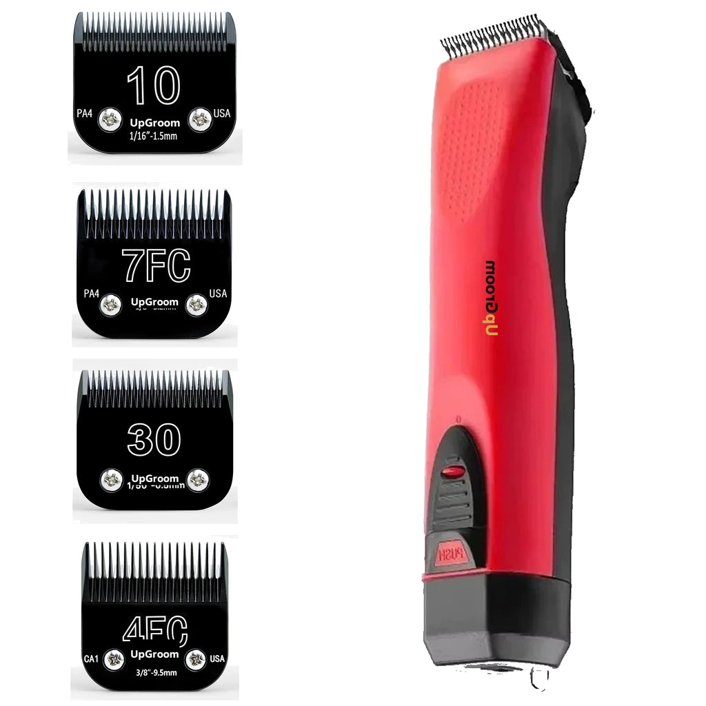 Máquina de Tosa Ultra A5 UpGroom Red + 4 Lâminas Titânio Nº 10, Nº 7, Nº 30 e Nº 4