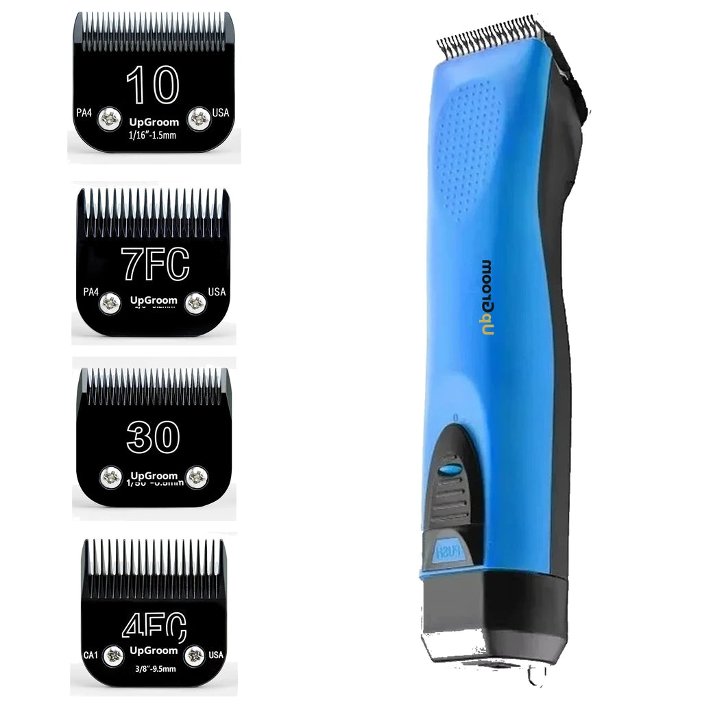 Máquina de Tosa Ultra A5 UpGroom Blue + 4 Lâminas Titânio Nº 10, Nº 7, Nº 30 e Nº 4