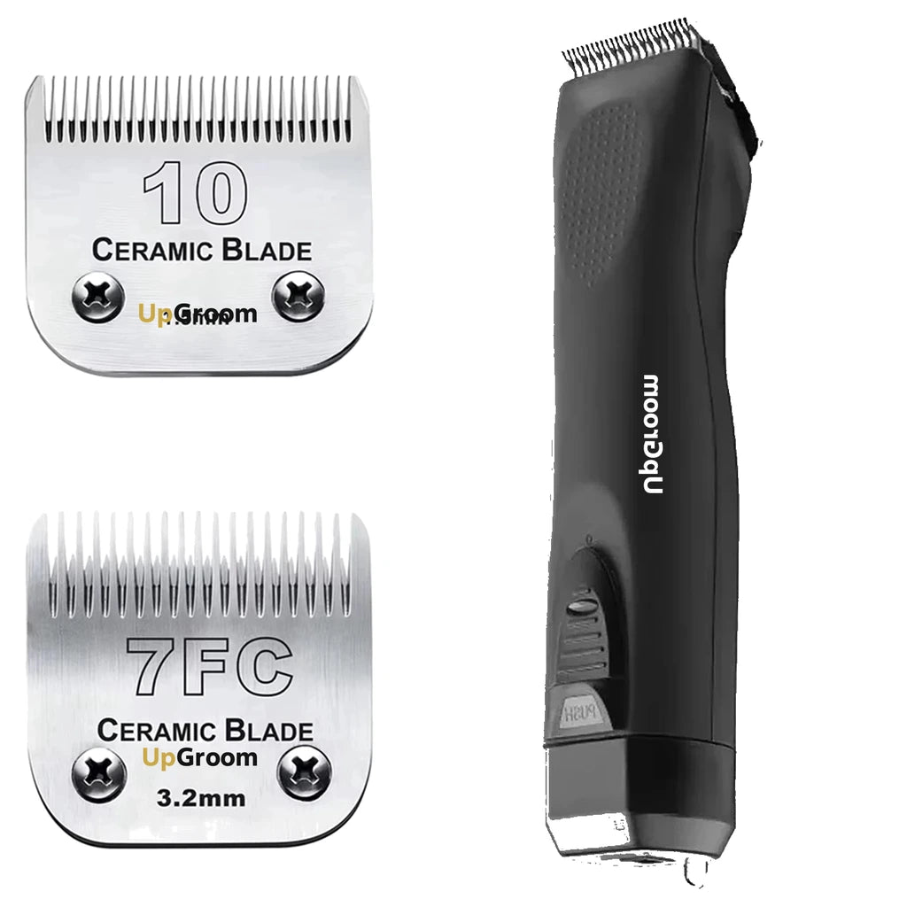 Máquina de Tosa Ultra A5 UpGroom Black + 2 Lâminas Cerâmica Nº 10 e Nº 7