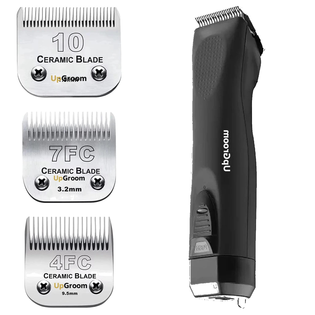 Máquina de Tosa Ultra A5 UpGroom Black + 3 Lâminas Cerâmica Nº 10, Nº 7 e Nº 4