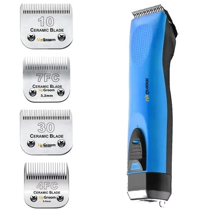 Máquina de Tosa Ultra A5 UpGroom Blue + 4 Lâminas Cerâmica Nº 10, Nº 7, Nº 30 e Nº 4