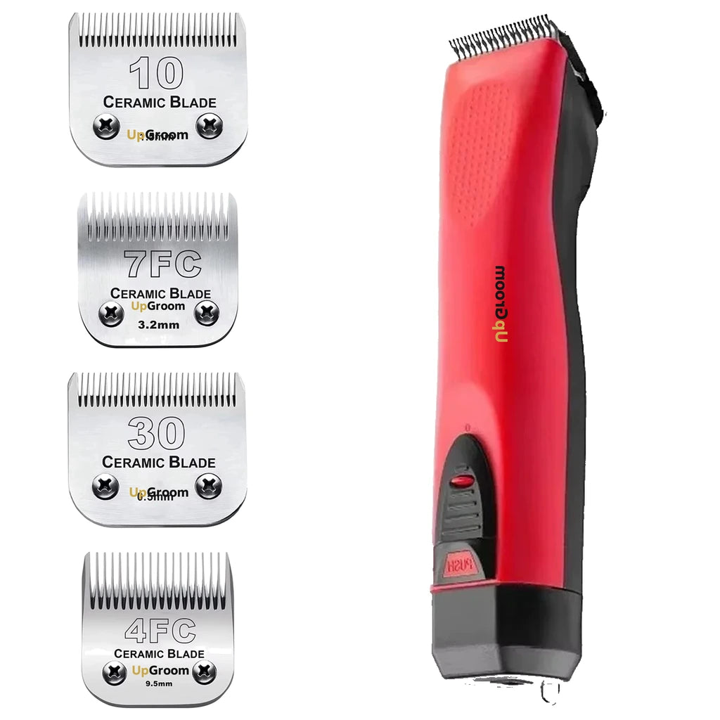 Máquina de Tosa Ultra A5 UpGroom Red + 4 Lâminas Cerâmica Nº 10, Nº 7, Nº 30 e Nº 4