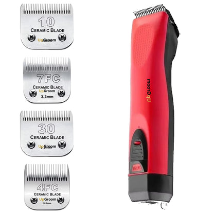 Máquina de Tosa Ultra A5 UpGroom Red + 4 Lâminas Cerâmica Nº 10, Nº 7, Nº 30 e Nº 4