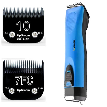 Máquina de Tosa Ultra A5 UpGroom Blue + 2 Lâminas Titânio Nº 10 e Nº 7