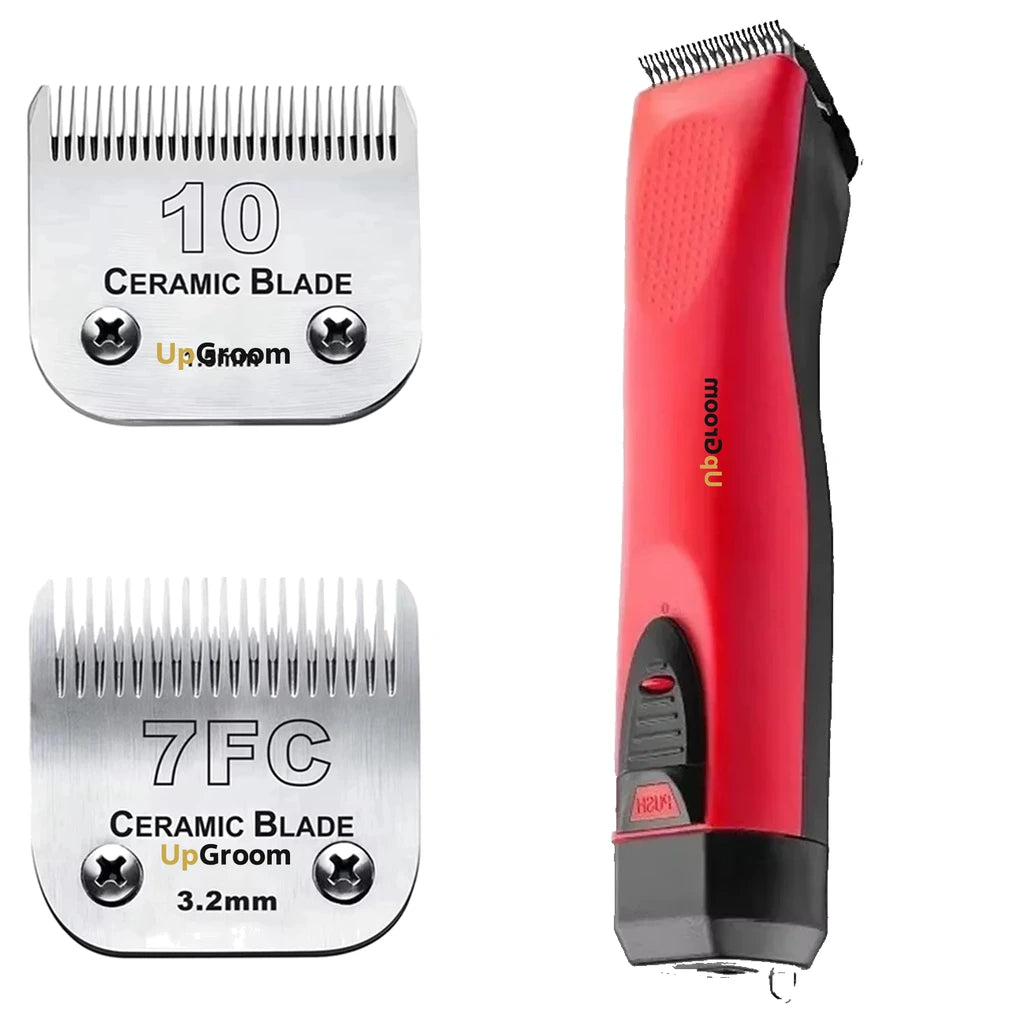 Máquina de Tosa Ultra A5 UpGroom Red + 2 Lâminas Cerâmica Nº 10 e Nº 7