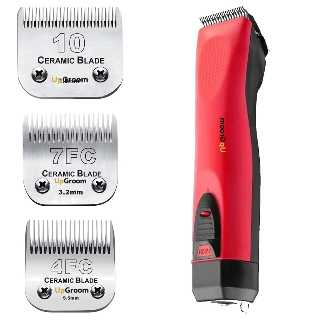 Máquina de Tosa Ultra A5 UpGroom Red + 3 Lâminas Cerâmica Nº 10, Nº 7 e Nº 4