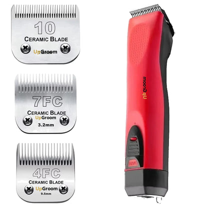 Máquina de Tosa Ultra A5 UpGroom Red + 3 Lâminas Cerâmica Nº 10, Nº 7 e Nº 4
