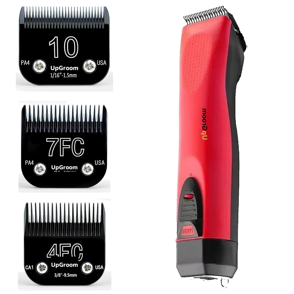 Máquina de Tosa Ultra A5 UpGroom Red + 3 Lâminas Titânio Nº 10, Nº 7 e Nº 4