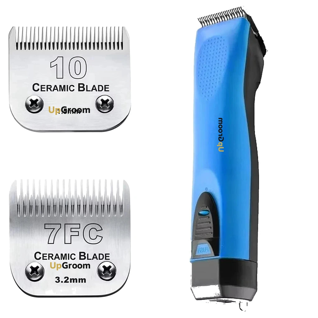 Máquina de Tosa Ultra A5 UpGroom Blue + 2 Lâminas Cerâmica Nº 10 e Nº 7