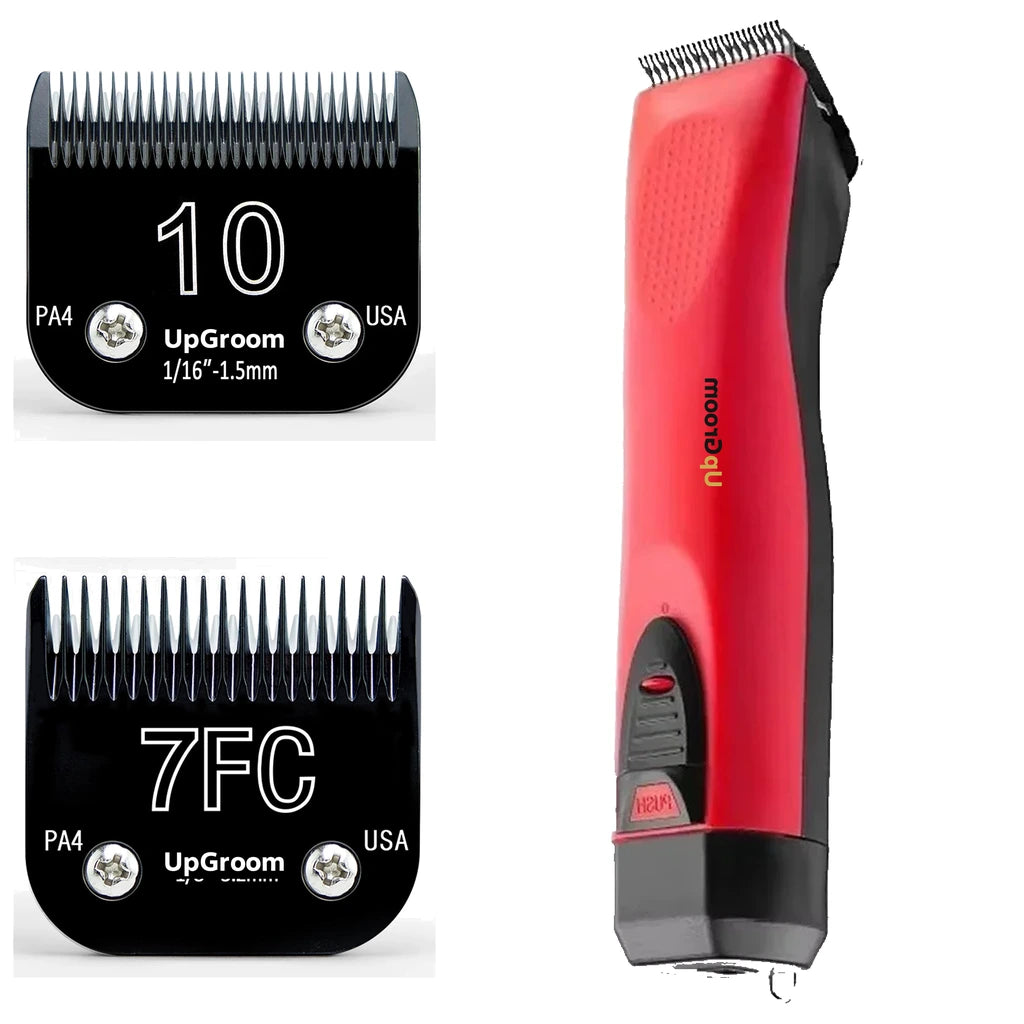 Máquina de Tosa Ultra A5 UpGroom Red + 2 Lâminas Titânio Nº 10 e Nº 7