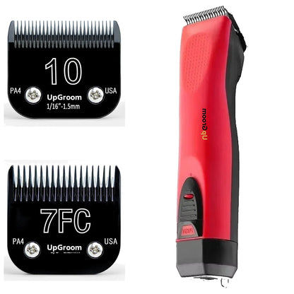 Máquina de Tosa Ultra A5 UpGroom Red + 2 Lâminas Titânio Nº 10 e Nº 7
