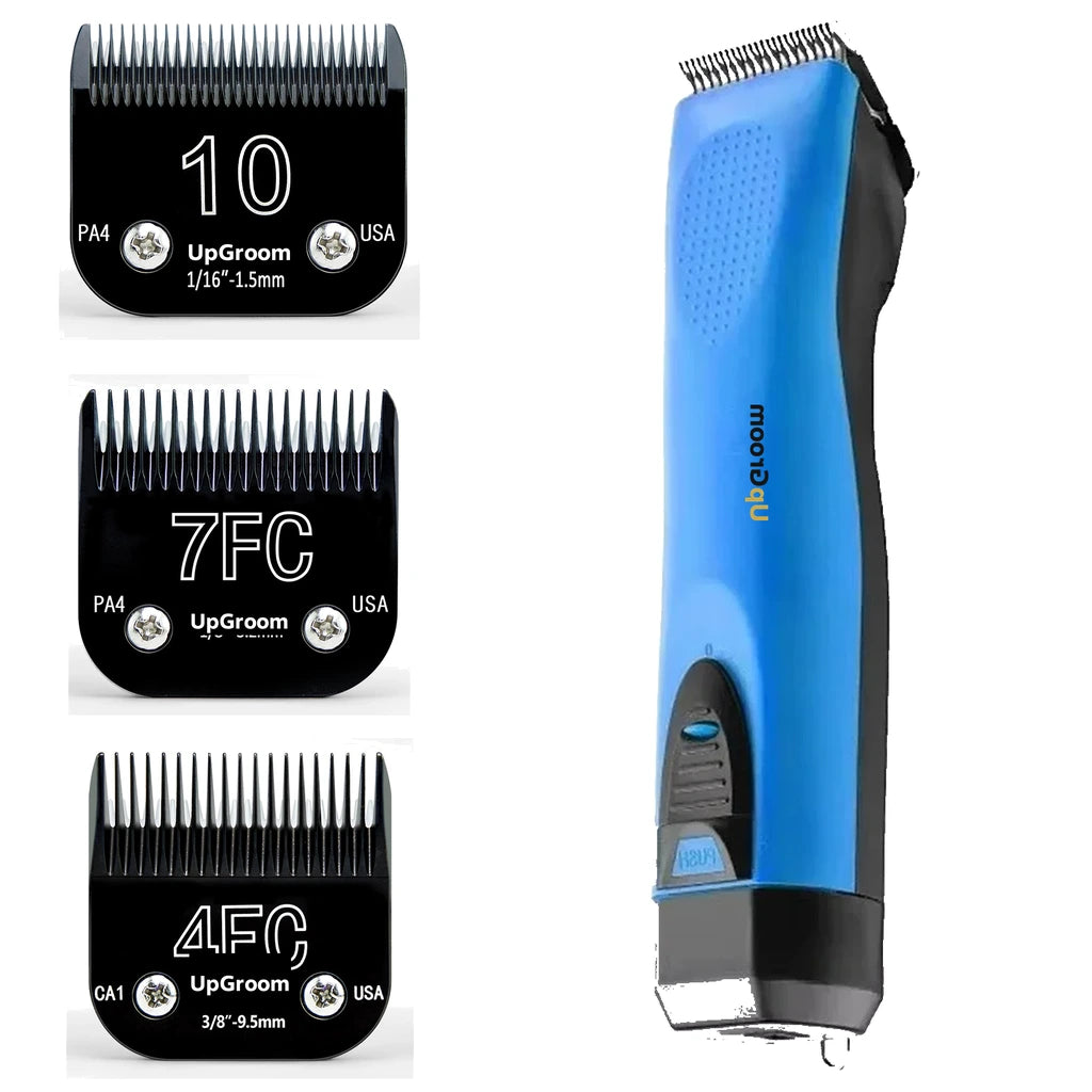 Máquina de Tosa Ultra A5 UpGroom Blue + 3 Lâminas Titânio Nº 10, Nº 7 e Nº 4