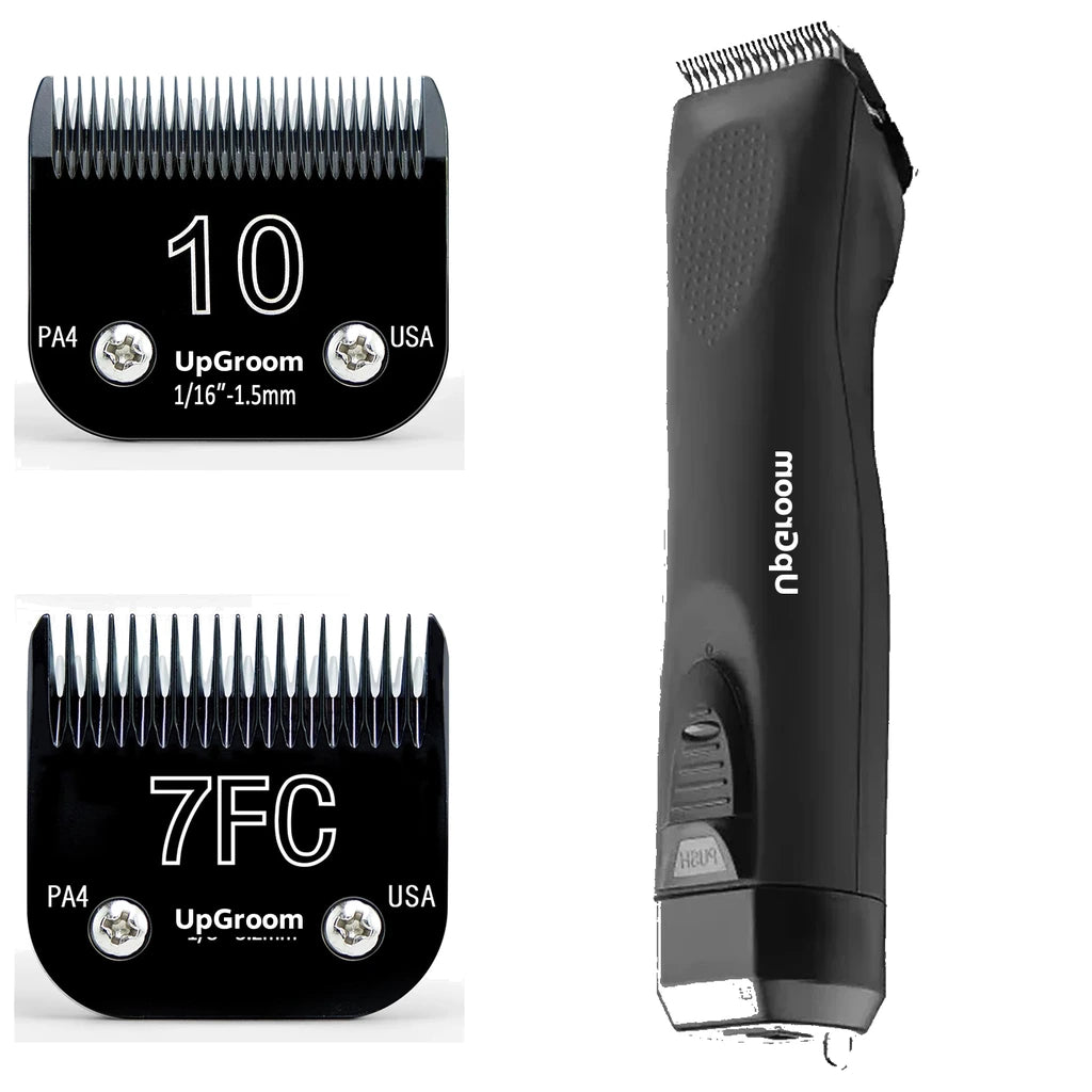Máquina de Tosa Ultra A5 UpGroom Black + 2 Lâminas Titânio Nº 10 e Nº 7