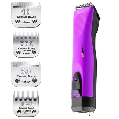 Máquina de Tosa Ultra A5 UpGroom Purple + 4 Lâminas Cerâmica Nº 10, Nº 7, Nº 30 e Nº 4