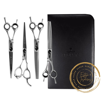 Kit 4 Tesouras Profissionais 8" UpGroom - Vista do kit completo