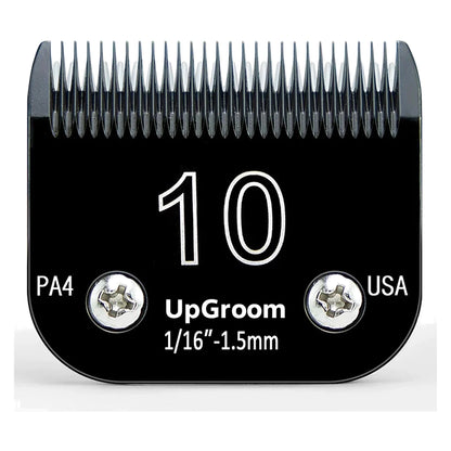 Lâmina de titânio Nº10 Ultra A5 UpGroom, 1,5 mm, vista frontal