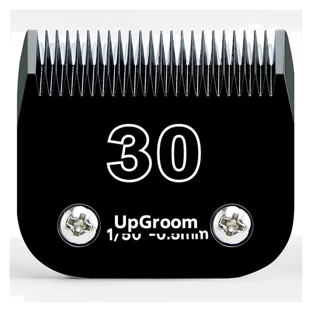 Lâmina de titânio Nº30 Ultra A5 UpGroom, 0,5 mm, vista frontal