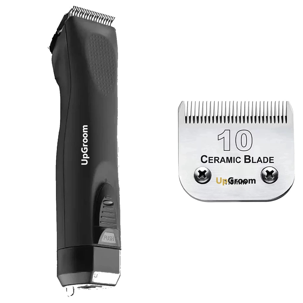 Kit Máquina de Tosa Ultra A5 UpGroom Preta com lâmina de cerâmica Nº10