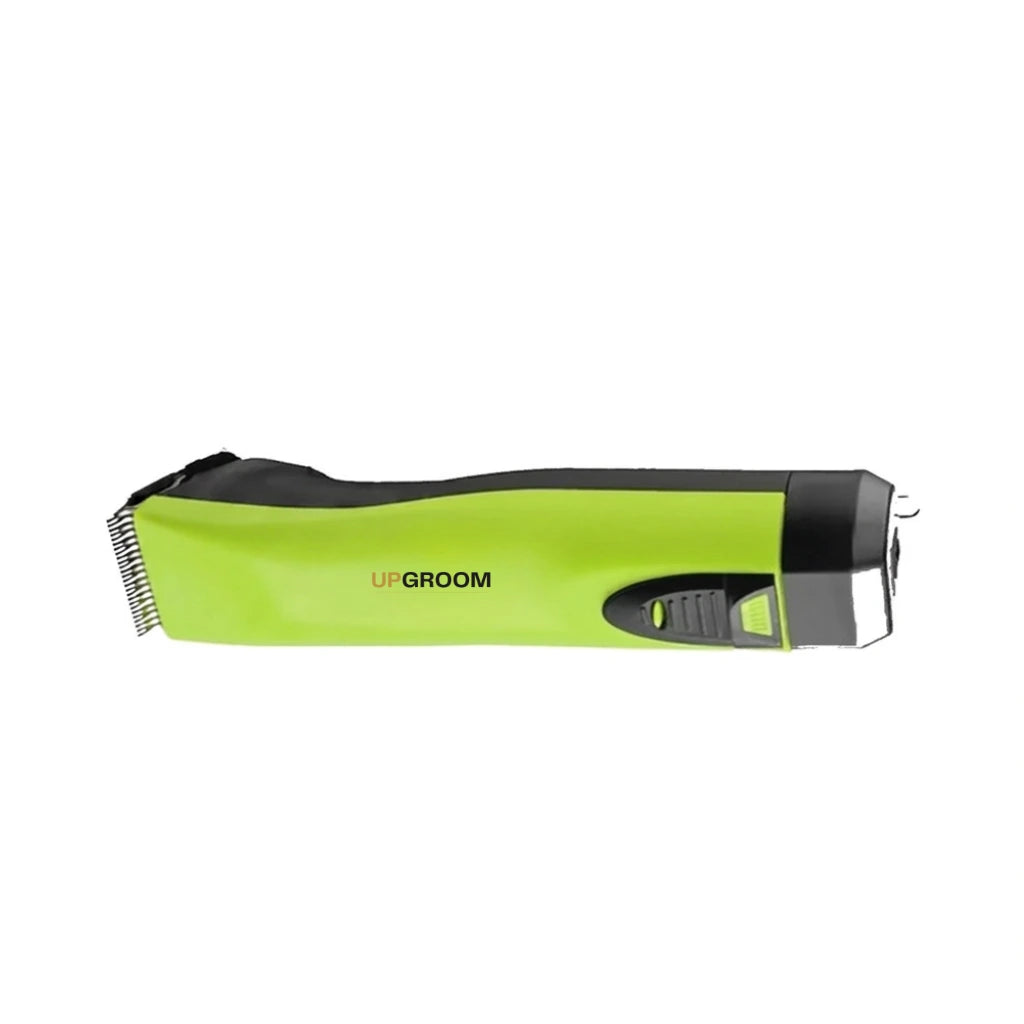 Máquina de Tosa Ultra A5 UpGroom Verde deitada, vista lateral em detalhe