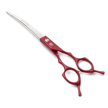 Tesoura curva 7 polegadas vermelha UpGroom para kit profissional