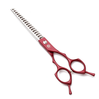 Tesoura dentada de desbaste 7 polegadas vermelha UpGroom para kit profissional